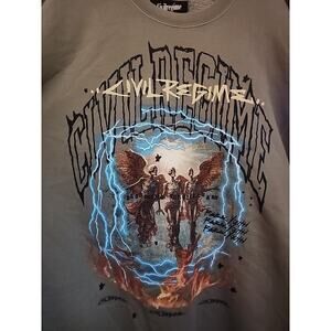 Civil Regime Sweatshirt Lightning Burns Crew Sweater Rebel Youth 2XL New CR3